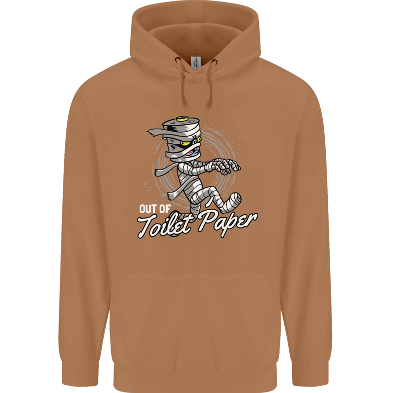Out of Toilet Paper Funny Halloween Mummy Mens 80% Cotton Hoodie Caramel Latte