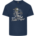 Out of Toilet Paper Funny Halloween Mummy Mens Cotton T-Shirt Tee Top Navy Blue