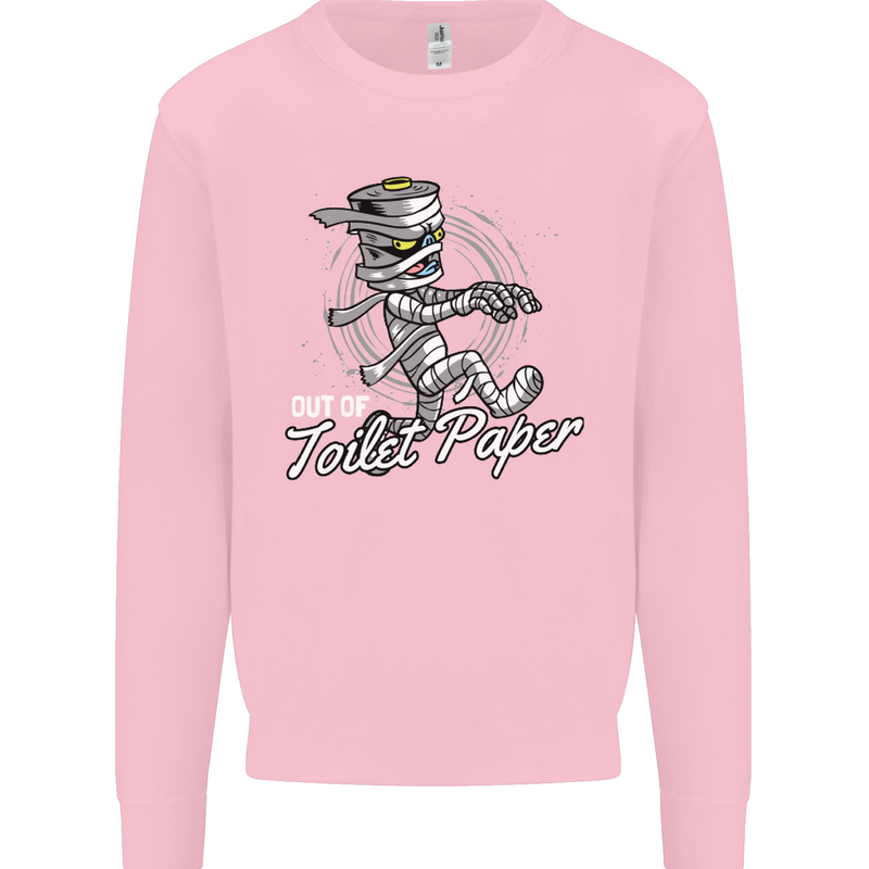 Out of Toilet Paper Funny Halloween Mummy Mens Sweatshirt Jumper Light Pink