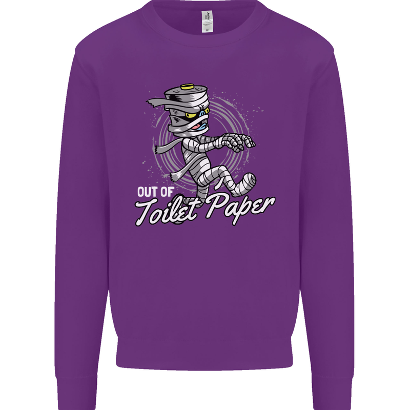 Out of Toilet Paper Funny Halloween Mummy Mens Sweatshirt Jumper Purple