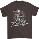 Out of Toilet Paper Funny Halloween Mummy Mens T-Shirt Cotton Gildan Dark Chocolate