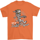 Out of Toilet Paper Funny Halloween Mummy Mens T-Shirt Cotton Gildan Orange
