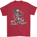 Out of Toilet Paper Funny Halloween Mummy Mens T-Shirt Cotton Gildan Red
