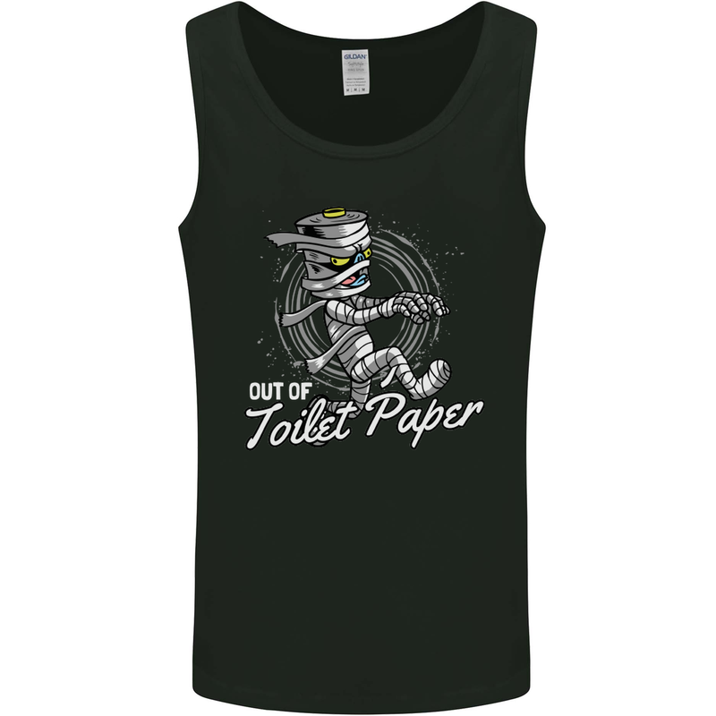 Out of Toilet Paper Funny Halloween Mummy Mens Vest Tank Top Black