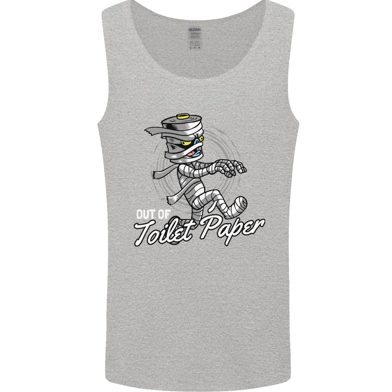 Out of Toilet Paper Funny Halloween Mummy Mens Vest Tank Top Sports Grey