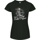Out of Toilet Paper Funny Halloween Mummy Womens Petite Cut T-Shirt Black