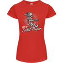 Out of Toilet Paper Funny Halloween Mummy Womens Petite Cut T-Shirt Red