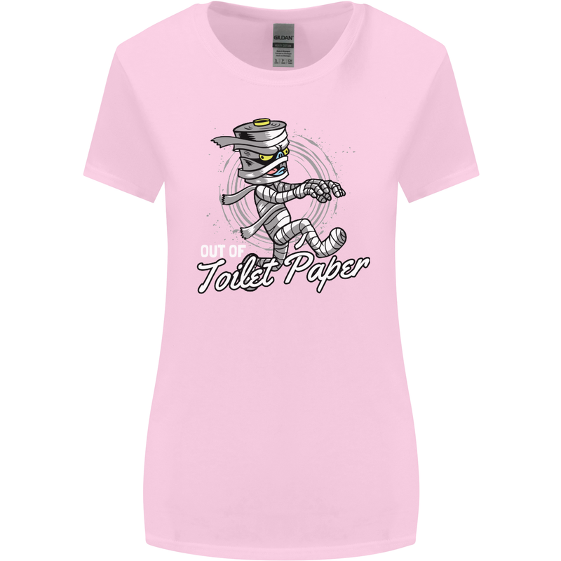 Out of Toilet Paper Funny Halloween Mummy Womens Wider Cut T-Shirt Light Pink