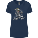 Out of Toilet Paper Funny Halloween Mummy Womens Wider Cut T-Shirt Navy Blue