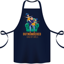 Outnumbered Dad Girls Fathers Day Daughters Cotton Apron 100% Organic Navy Blue