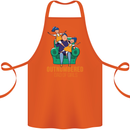 Outnumbered Dad Girls Fathers Day Daughters Cotton Apron 100% Organic Orange