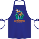 Outnumbered Dad Girls Fathers Day Daughters Cotton Apron 100% Organic Royal Blue