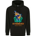 Outnumbered Dad Girls Fathers Day Daughters Mens 80% Cotton Hoodie Black