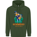 Outnumbered Dad Girls Fathers Day Daughters Mens 80% Cotton Hoodie Forest Green