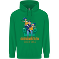 Outnumbered Dad Girls Fathers Day Daughters Mens 80% Cotton Hoodie Irish Green