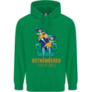 Outnumbered Dad Girls Fathers Day Daughters Mens 80% Cotton Hoodie Irish Green