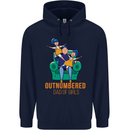 Outnumbered Dad Girls Fathers Day Daughters Mens 80% Cotton Hoodie Navy Blue