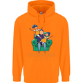 Outnumbered Dad Girls Fathers Day Daughters Mens 80% Cotton Hoodie Orange