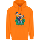 Outnumbered Dad Girls Fathers Day Daughters Mens 80% Cotton Hoodie Orange