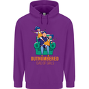 Outnumbered Dad Girls Fathers Day Daughters Mens 80% Cotton Hoodie Purple