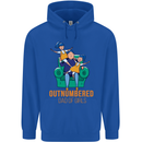 Outnumbered Dad Girls Fathers Day Daughters Mens 80% Cotton Hoodie Royal Blue
