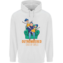 Outnumbered Dad Girls Fathers Day Daughters Mens 80% Cotton Hoodie White