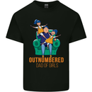 Outnumbered Dad Girls Fathers Day Daughters Mens Cotton T-Shirt Tee Top Black