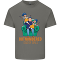 Outnumbered Dad Girls Fathers Day Daughters Mens Cotton T-Shirt Tee Top Charcoal