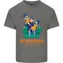 Outnumbered Dad Girls Fathers Day Daughters Mens Cotton T-Shirt Tee Top Charcoal