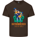 Outnumbered Dad Girls Fathers Day Daughters Mens Cotton T-Shirt Tee Top Dark Chocolate