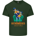 Outnumbered Dad Girls Fathers Day Daughters Mens Cotton T-Shirt Tee Top Forest Green