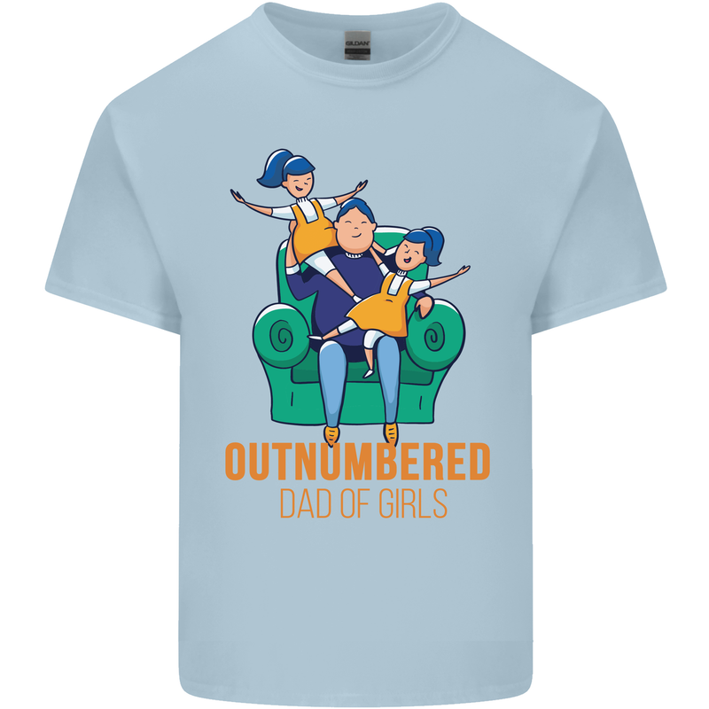 Outnumbered Dad Girls Fathers Day Daughters Mens Cotton T-Shirt Tee Top Light Blue
