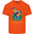 Outnumbered Dad Girls Fathers Day Daughters Mens Cotton T-Shirt Tee Top Orange