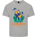 Outnumbered Dad Girls Fathers Day Daughters Mens Cotton T-Shirt Tee Top Sports Grey
