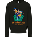 Outnumbered Dad Girls Fathers Day Daughters Mens Sweatshirt Jumper Black