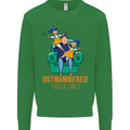 Outnumbered Dad Girls Fathers Day Daughters Mens Sweatshirt Jumper Irish Green