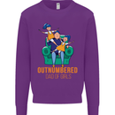 Outnumbered Dad Girls Fathers Day Daughters Mens Sweatshirt Jumper Purple