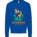 Outnumbered Dad Girls Fathers Day Daughters Mens Sweatshirt Jumper Royal Blue