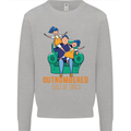 Outnumbered Dad Girls Fathers Day Daughters Mens Sweatshirt Jumper Sports Grey