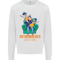 Outnumbered Dad Girls Fathers Day Daughters Mens Sweatshirt Jumper White