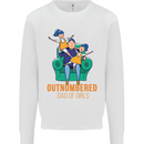 Outnumbered Dad Girls Fathers Day Daughters Mens Sweatshirt Jumper White