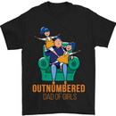Outnumbered Dad Girls Fathers Day Daughters Mens T-Shirt Cotton Gildan Black