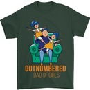 Outnumbered Dad Girls Fathers Day Daughters Mens T-Shirt Cotton Gildan Forest Green