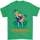 Outnumbered Dad Girls Fathers Day Daughters Mens T-Shirt Cotton Gildan Irish Green