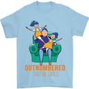 Outnumbered Dad Girls Fathers Day Daughters Mens T-Shirt Cotton Gildan Light Blue