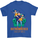 Outnumbered Dad Girls Fathers Day Daughters Mens T-Shirt Cotton Gildan Royal Blue