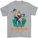 Outnumbered Dad Girls Fathers Day Daughters Mens T-Shirt Cotton Gildan Sports Grey