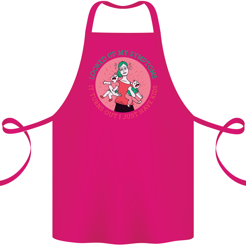 Overwhelmed Mum Kids Funny Mother's Day Cotton Apron 100% Organic Pink