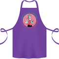 Overwhelmed Mum Kids Funny Mother's Day Cotton Apron 100% Organic Purple