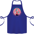 Overwhelmed Mum Kids Funny Mother's Day Cotton Apron 100% Organic Royal Blue